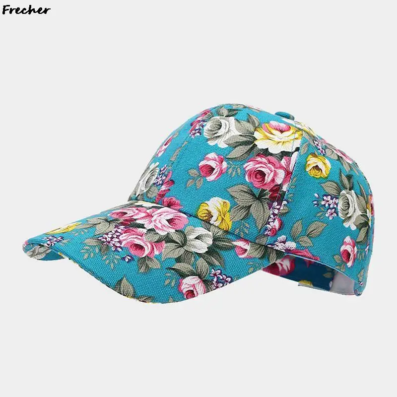 Floral Fashion Sun Hats Flower Baseball Caps Women Elegant Visors Cap Garden Party Leisure Casquette Hip Hop Snapback Hat Trendy