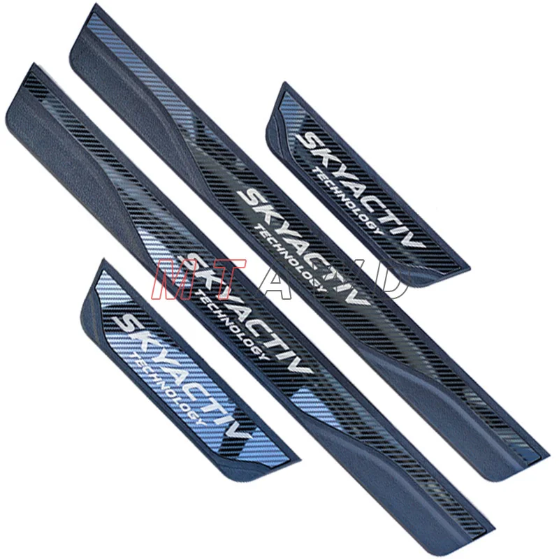 For Mazda CX-5 CX5 KE KF Accessory 2012-2023 2024 Car Carbon Door Sill Kick Scuff Plate Guard Pedal Protector Trim Cover Styling