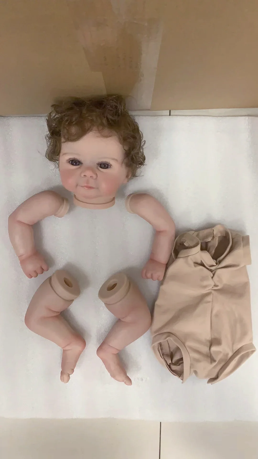 19Inch Reborn Doll Kits Juliette Lifelike Rooted Hair with Many Details Veins Unassembled Doll Parts with Cloth Body and Eyes