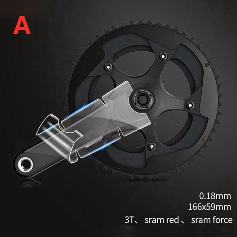 4X Bike Crank Beschermfolie Cover TPU Film Anti-Collision MTB Crank Clear Sticker Voor 3T, SRAM Rood, SRAM Force