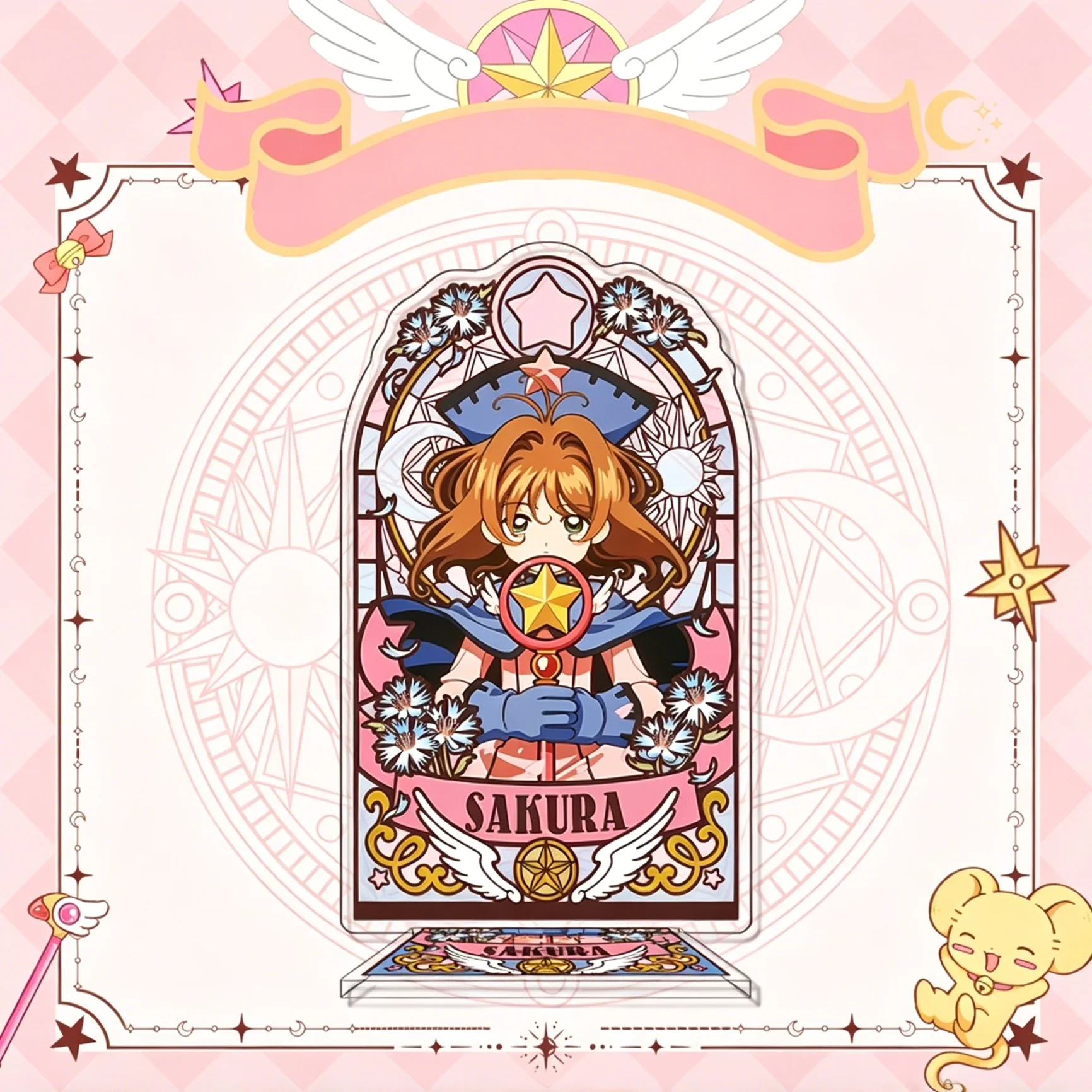 16Cm Japanese Cartoon Card Captor Kinomoto Sakura Acrylic Laminated Anime Standing Card Desktop Decoration Collecting Toys Gift view 5