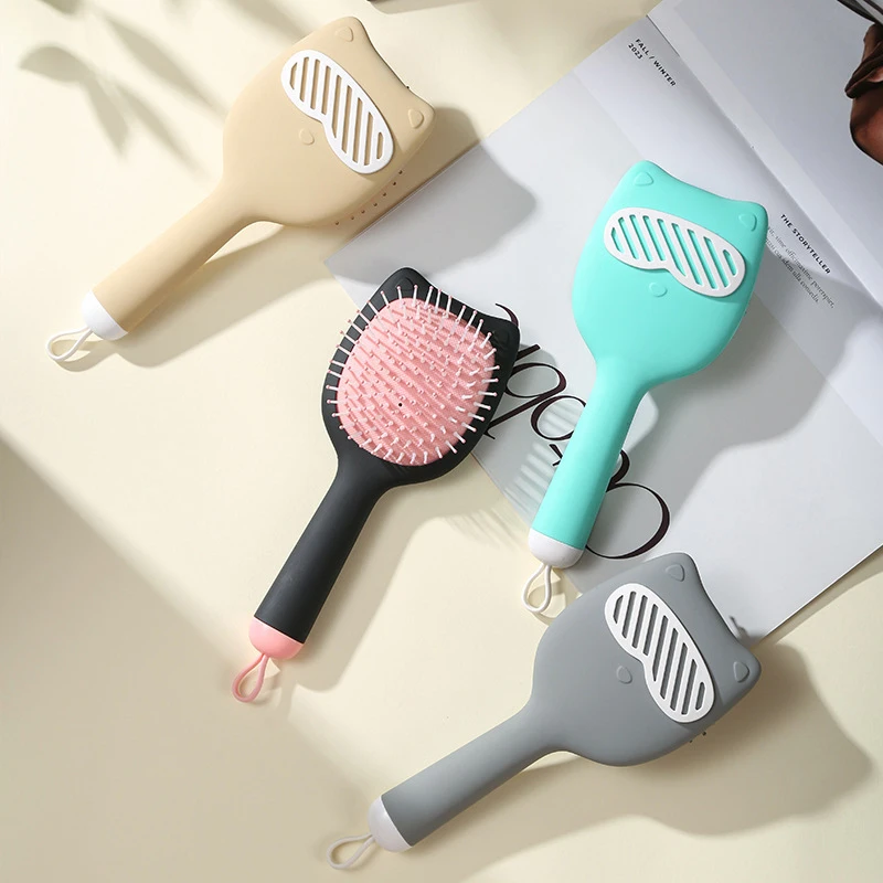 Air Cushion Comb Scalp Massage Women's Special Fluffy Long Hair High-value Big Face Cat Portable Anti-static Air Cushion Comb