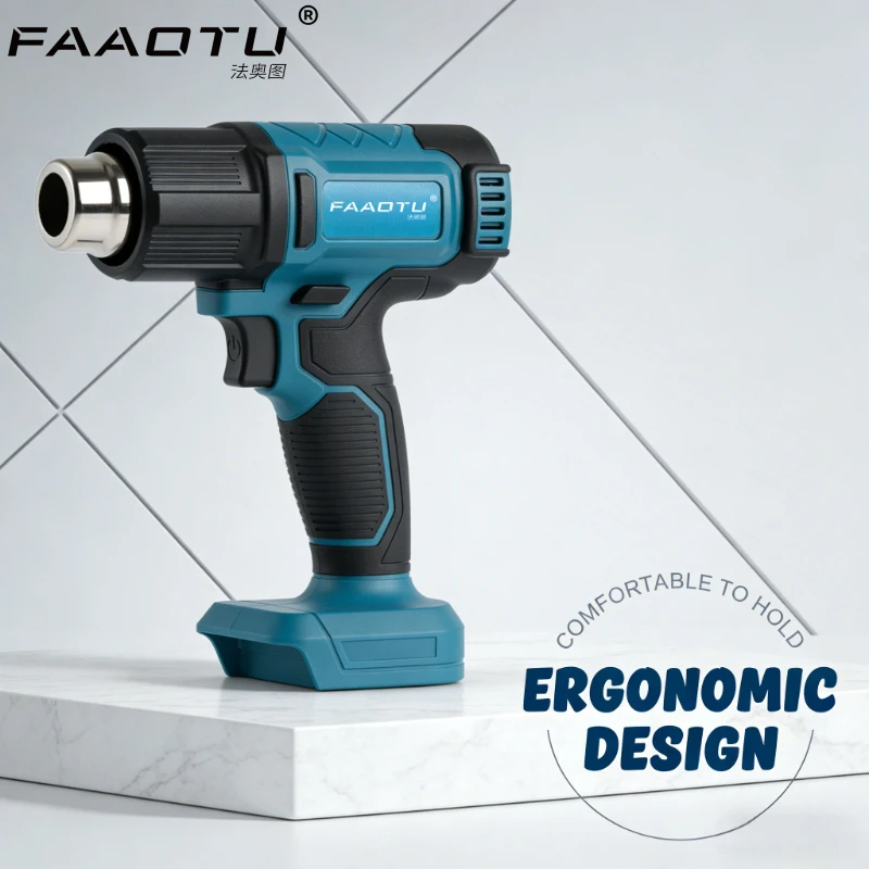 

FAAOTU 550 ° Термофен с контролем температуры 18В, паяльный пистолет с LED-дисплеем, термовоздушный фен, совместимый с аккумуляторами MT