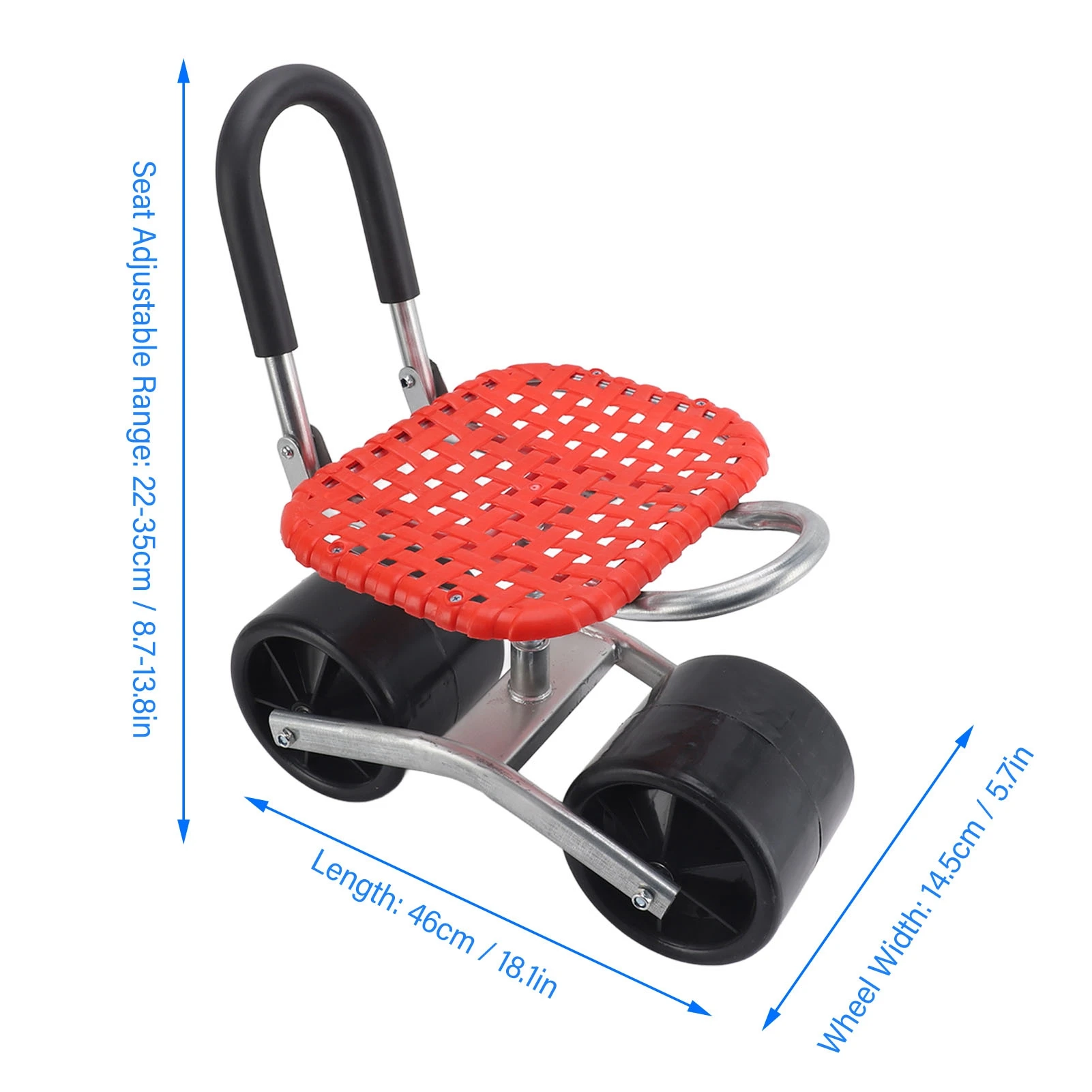 Garden Seat Cart Increase Efficiency Garden Rolling Work Seat Iron Labor Saving  Adjustable for Farm