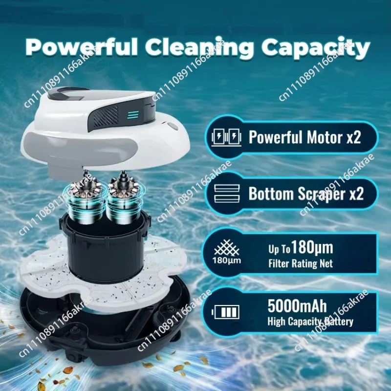 for Fully automatic intelligent high-power swimming pool sewage suction machine, long battery life, vacuum cleaner