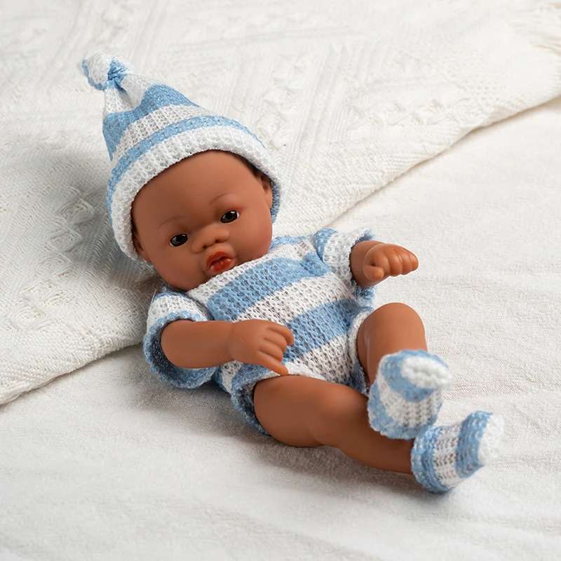7.87inch Brown Reborn Dolls African Reborn Doll For 20cm Mini Reborn Dolls Toys Soft Touch High Quality Doll for Gifts Dolls Toy