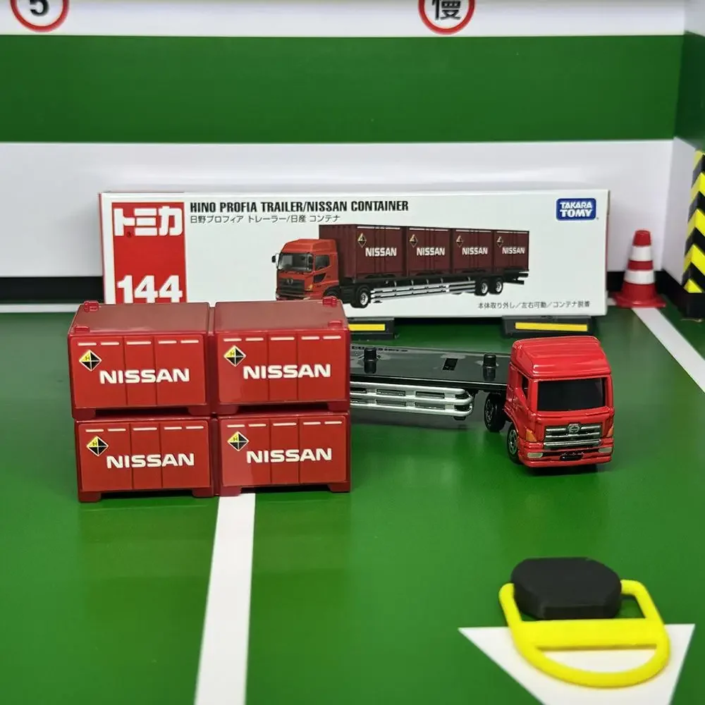 Takara Tomy Long Type Tomica No.144 Hino Profia Trailer/Nissan Container Alloy Toys Motor Vehicle Diecast Metal Model