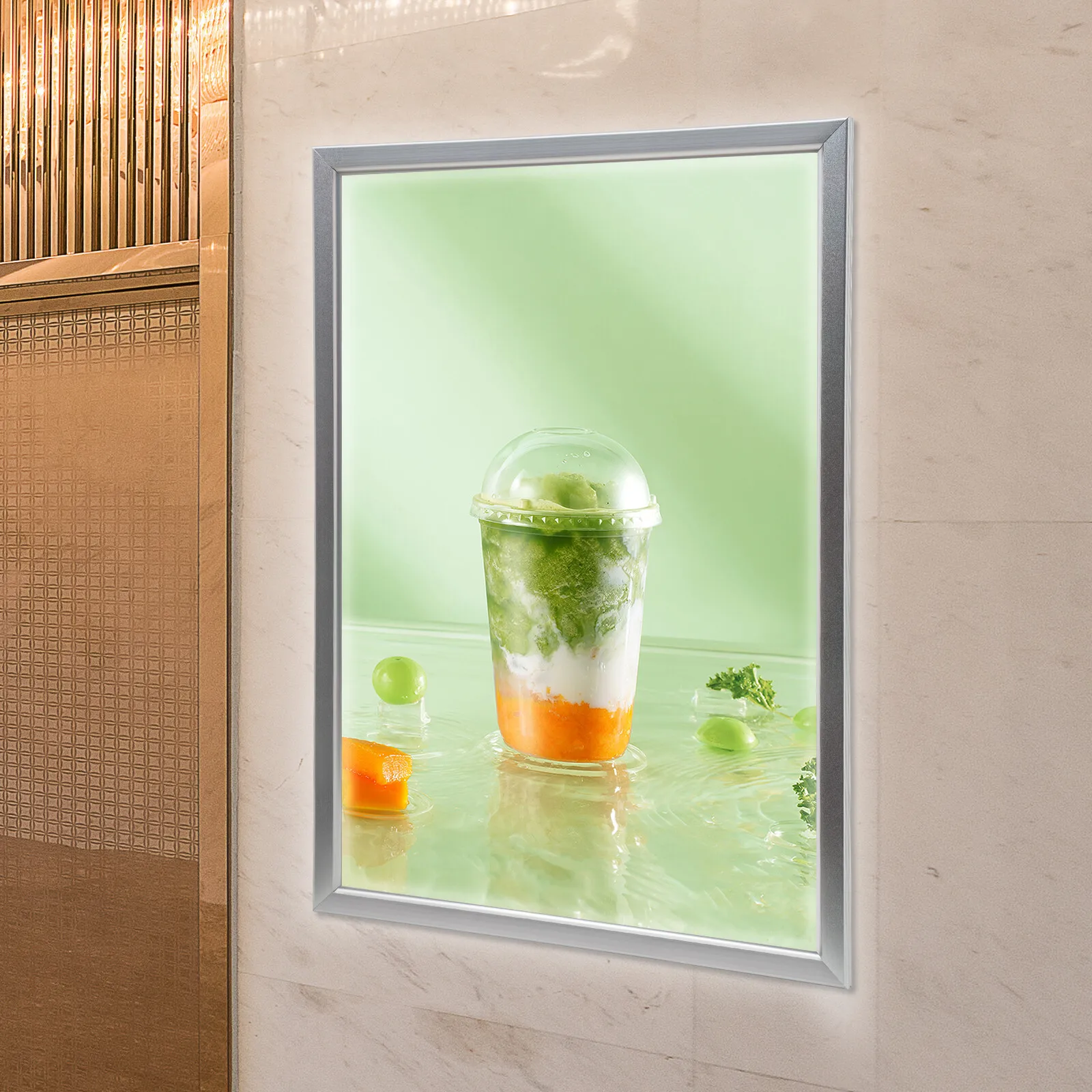 68*101 سنتيمتر الاكريليك المشارك الفيلم الإطار LED قائمة بذاتها الخلفية صندوق إضاءة علامة إعلانية عرض مكاتب الشركات لوحات القائمة