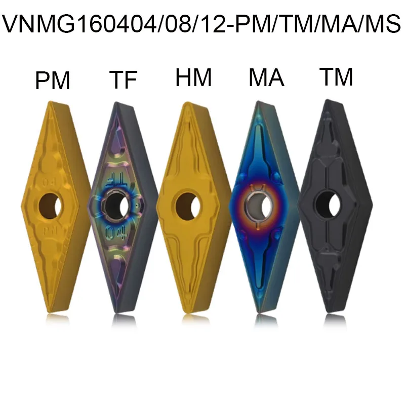 

10PCS VNMG160404 VNMG160408 VNMG160412 PM HM TM TF MA MS Lathe Insert Cutting-Tool CNC Carbide Turning insert for steel
