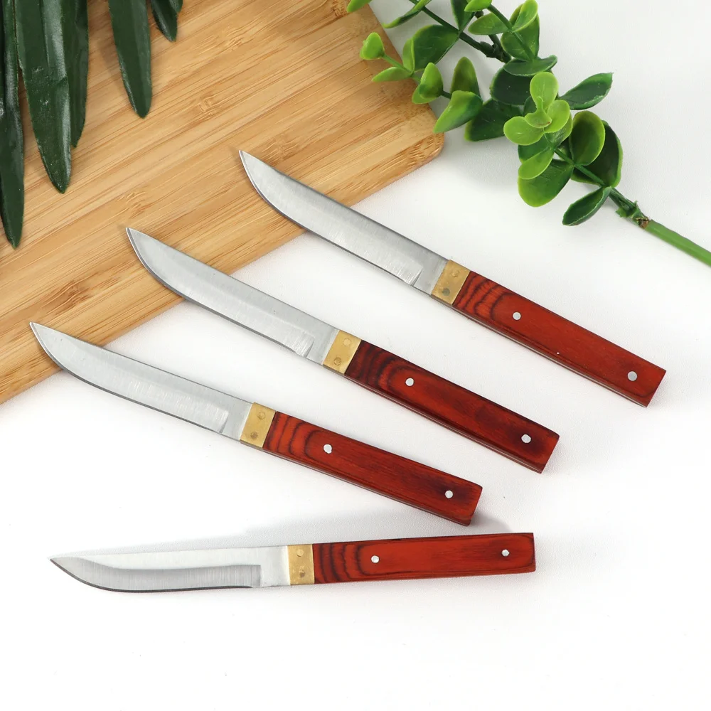 High Quality Steak Knife Stainless Steel Cutlery Pakkawood+Pure Copper Handle MultiFunction Fruit Meat Cleaver Knife Table Knife