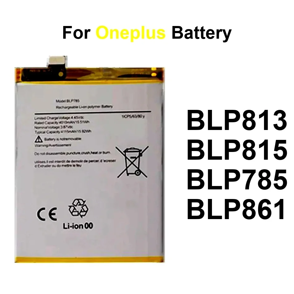 

Mobile Phone Battery High-Efficiency BLP861 BLP785 BLP815 2250-5000Mah For Oneplus One Nord N10 N100 Z 2 Plus 5G 2012 2015