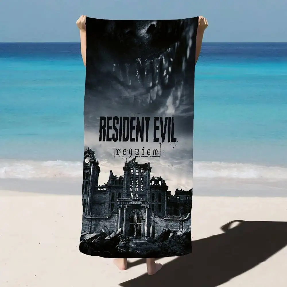 Game R-Resident Evil Microfiber Printed Beach Towel Mountain Climbing Yoga Beach Swimming Running Absorbent Soft Towel