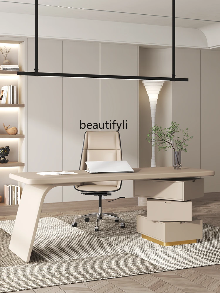 Light Luxury Desk Home Office Computer Simple Modern Desk Study Calligraphic Study Work Designer Rotating