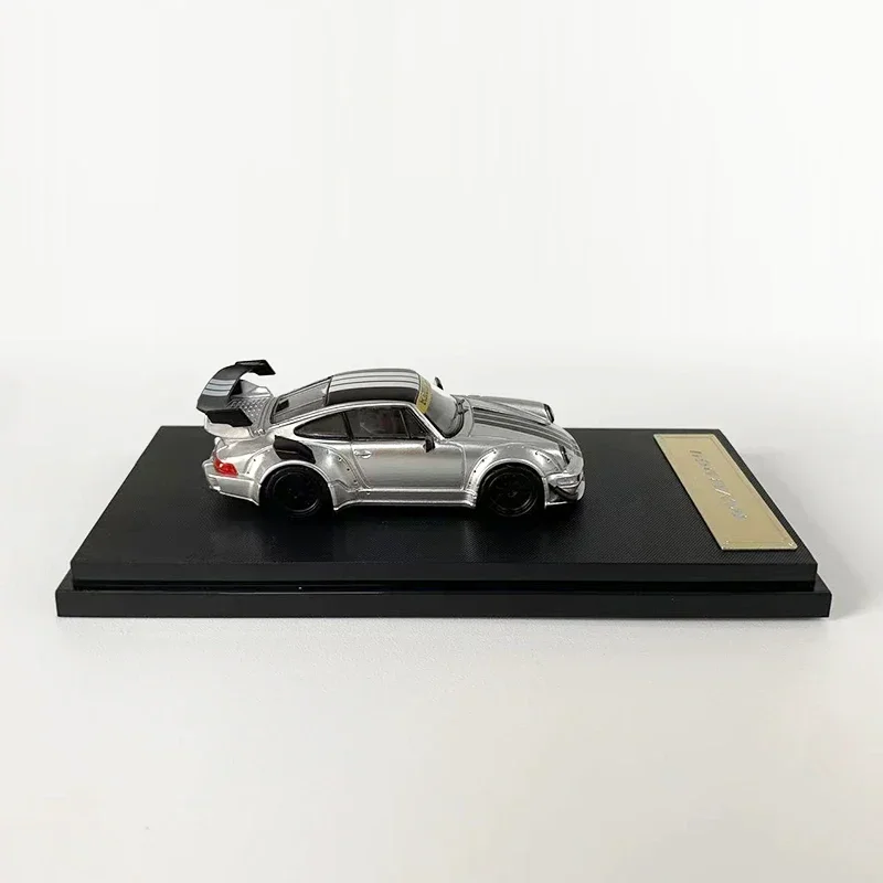 Star Modelo 1:64 coche de juguete RWB964 GT Wing, vehículo fundido a presión de aleación, Plata