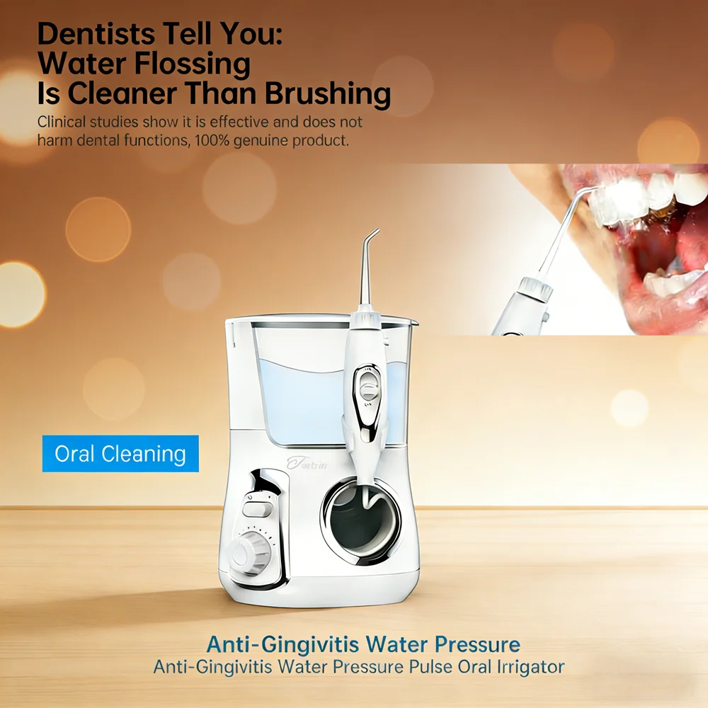 

Электрический ирригатор для полости рта 800 мл, 10 режимов, 5 насадок, настольное устройство для гигиены полости рта