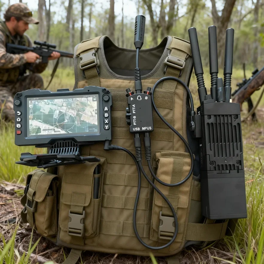 Tactical dummy MPU5 RDC navigation chest hanging DUAL two-way PTT