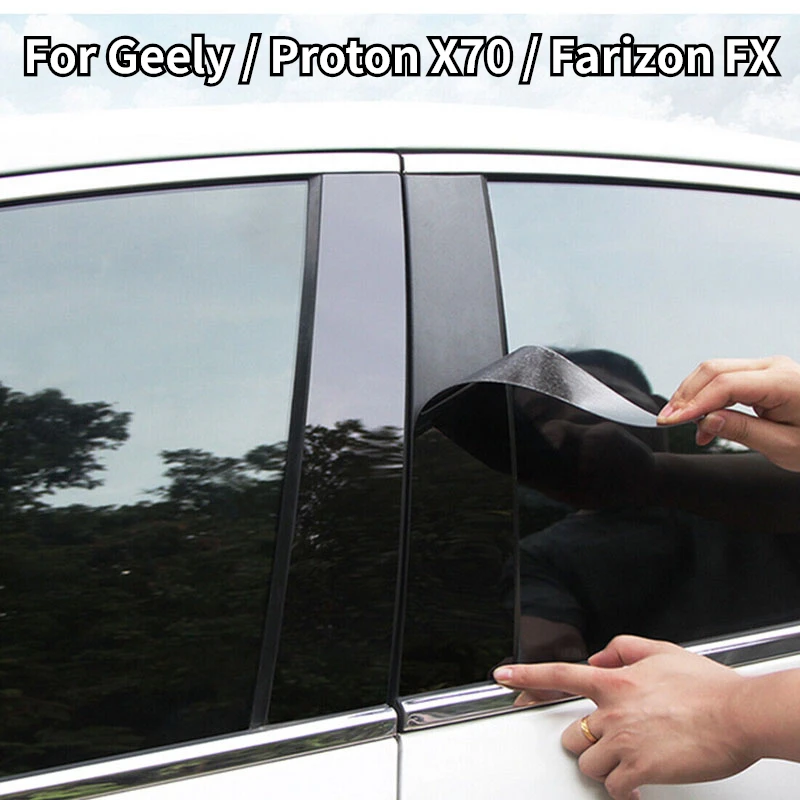 10Pcs Car Door Window Pillar Posts Trim Covers Decoration Stickers for Geely Boyue Atlas Emgrand X7 Sport Proton X70 2016-2023