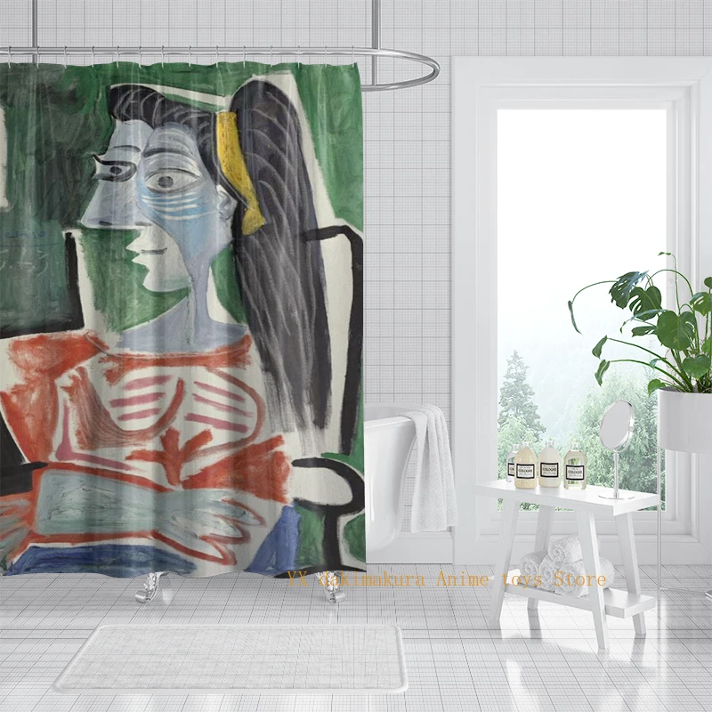 

Abstract Character Urban Bathroom Shower Curtain Waterproof Durable Stylish Decor with Digital Printing