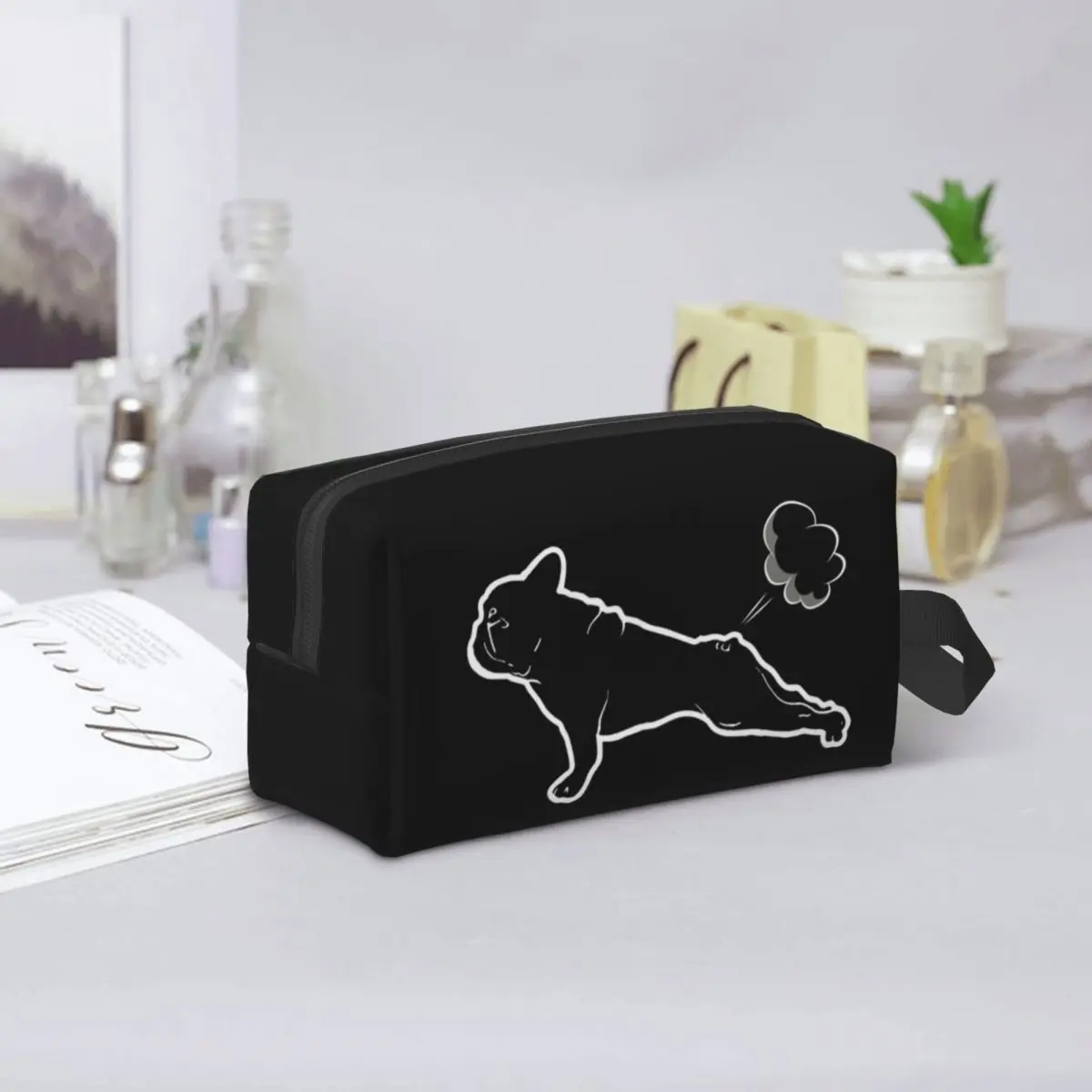 

Косметичка для йоги с изображением французских бульдогов, органайзер для хранения косметики, дорожная косметичка для женщин, косметичка для путешествий, пенал для косметики