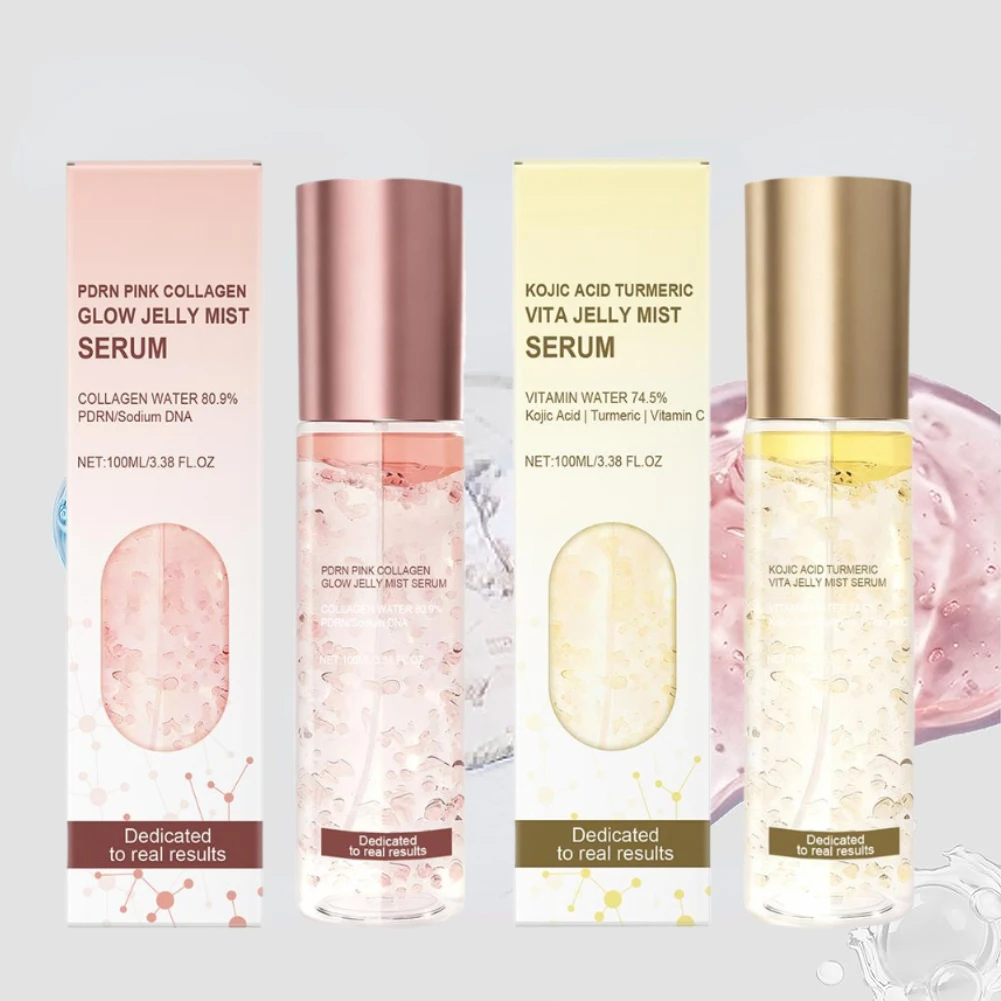 

Корейская эссенция-желе для ухода за кожей - PRDN Pink Collagen Glow & Kojic Acid Turmeric Vita Formula, увлажняющая формула с коллагеном, койевой кислотой и витаминами, придающая сияние.