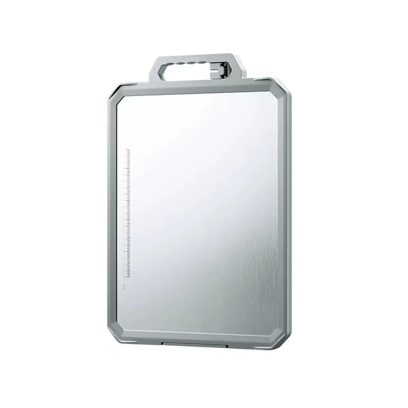 

TKOH-Double-Sided Metal Chopping Board Large Stainless Steel Cutting Board With Sharpener For Kitchen