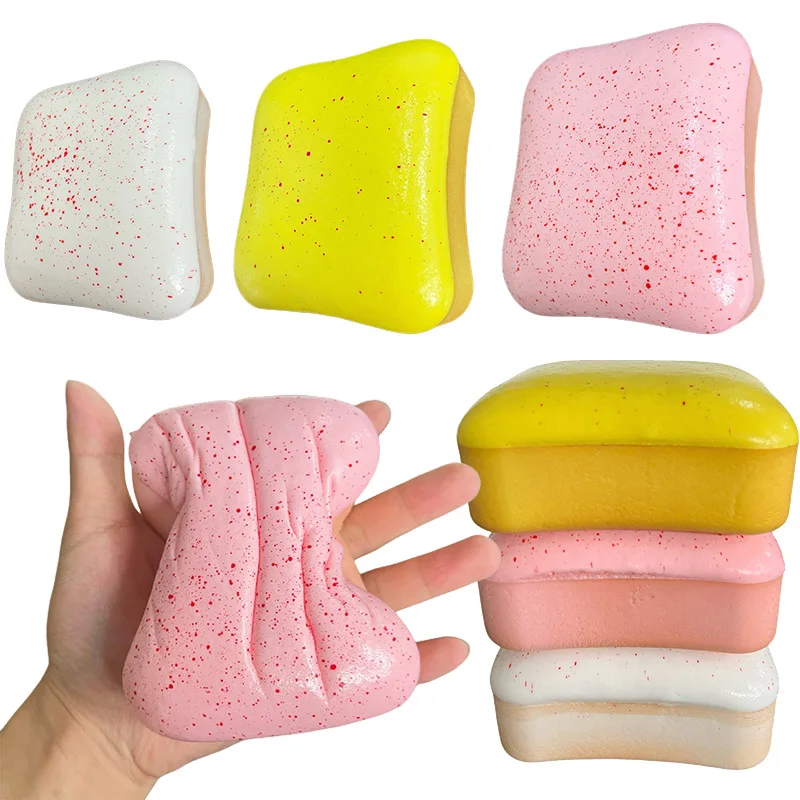 Slow Rising Squishy Toast Bread Toy Soft Squeeze Stress Relief Foam Bread Squishy Kawaii Decompression Toy Kids Gift