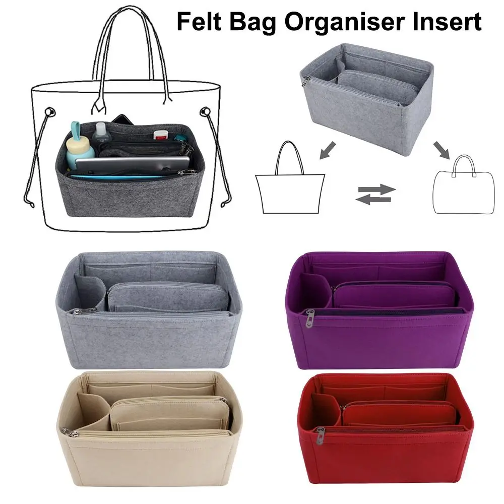 

Фетровая сумка-вставка с несколькими карманами, фетровая сумка-вкладыш, сумки для хранения, дорожная сумка-органайзер для Speedy Neverfull/Longchamp LE PLIAGE