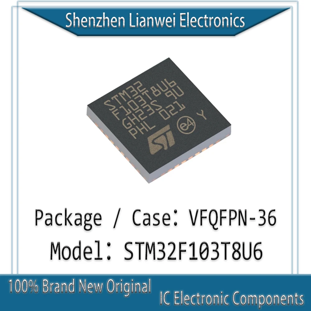 

100% New Original STM32F103 STM32F103T8U6 IC MCU Chipset VFQFPN-36