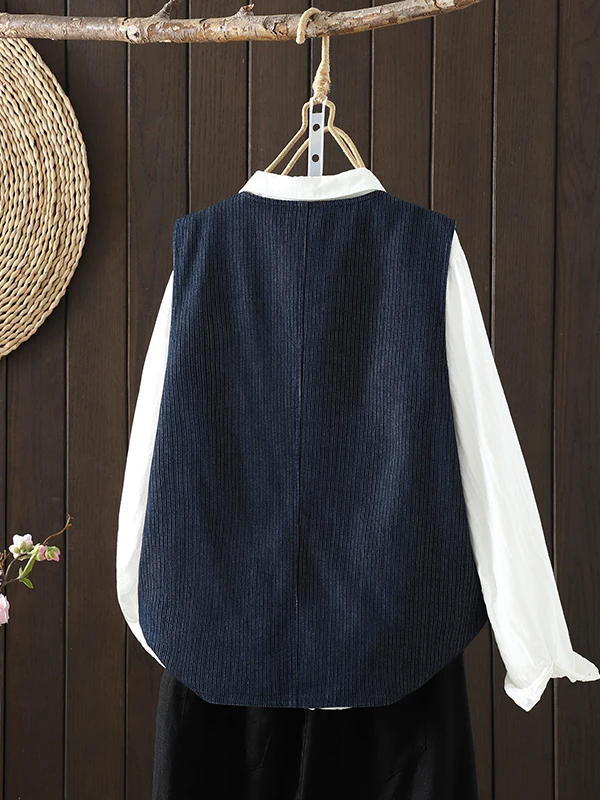 Gilet en Denim bleu polyvalent et décontracté pour femmes, Jaet rétro de marque japonaise, produits sur mesure assortis à toutes les saisons de printemps, rond Ne