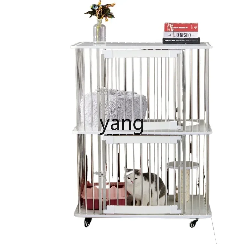 

xyy cat cage cat cabinet wooden stainless steel home interior luxury double space cat house