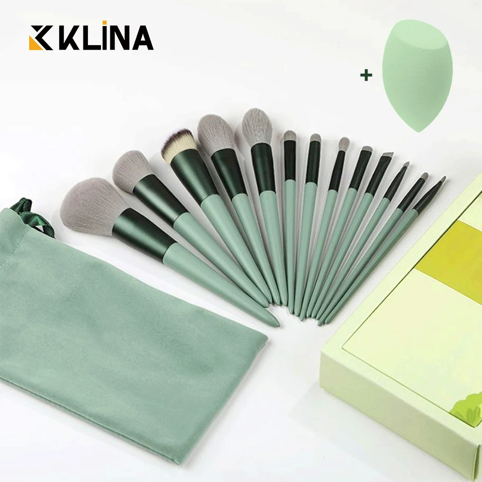 Klina-女性用メイクブラシセット、メイクアップ、化粧品、ヤギの毛ツール、プロ、アイシャドウ、ファンデーション、ブラッシュ、ブレンダー、卵