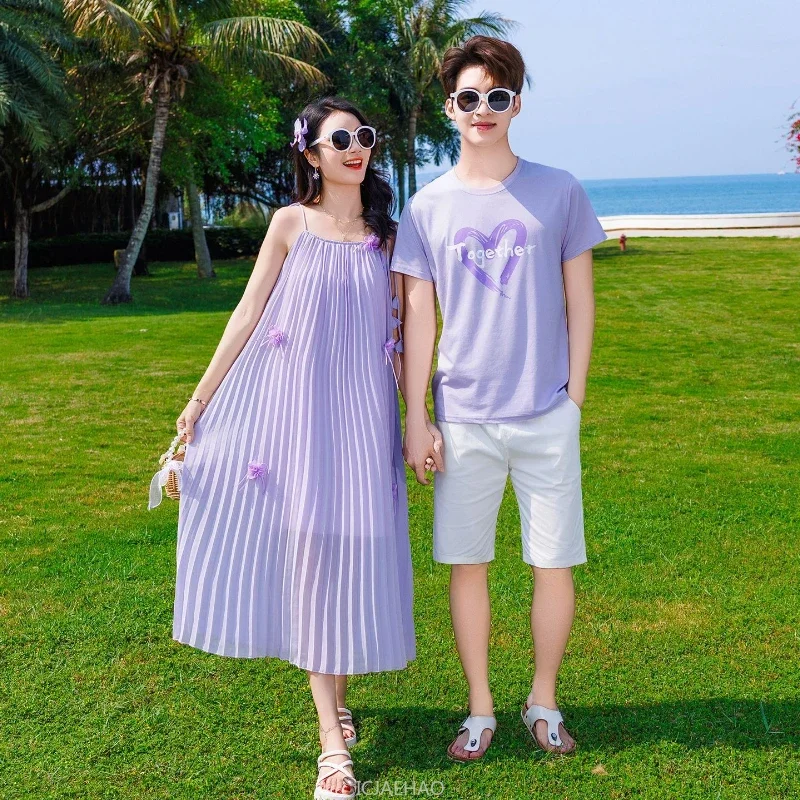 

Family Matching Outfits Mother Daughter Summer Beach Dresses Father Son Casual Set Seaside Vacation Twin Holiday Boy Clothes