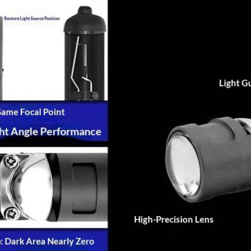 1PCS P15D H6M LED Motorcycle Light Yellow Hi Beam+White Lo Beam Conversion Kit For Motorbike ATV UTV Headlight 6000LM 9V-96V