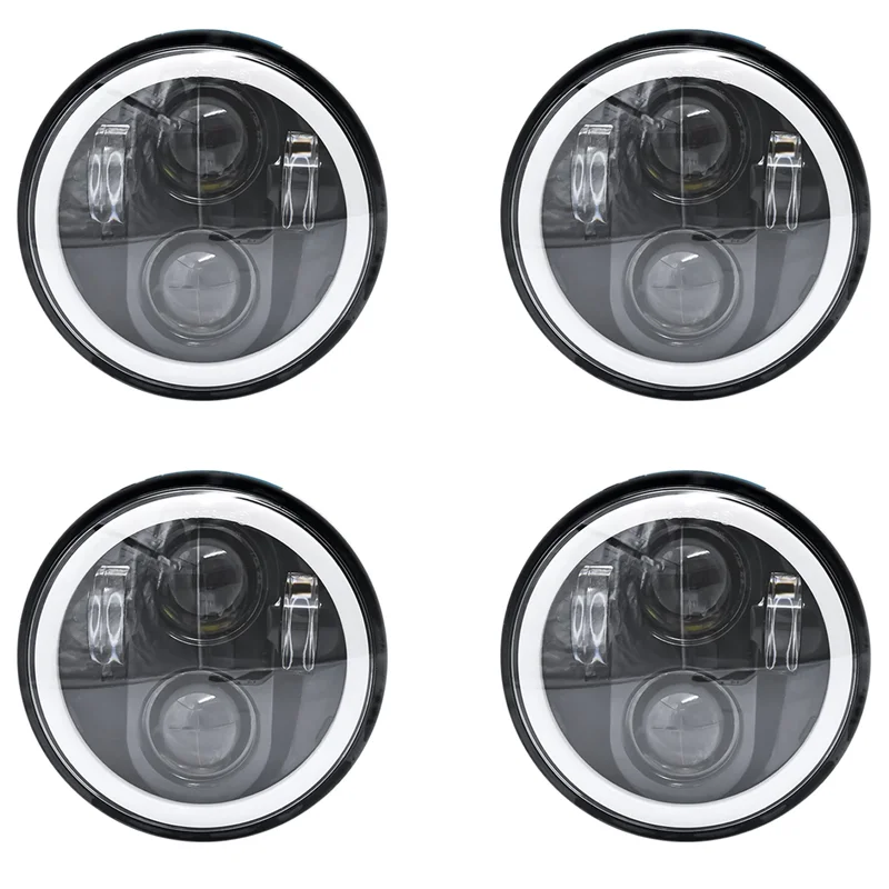 

R4-4 шт. 5,75 светодиодная фара, 5-3/4 мотоциклетная фара с белым ореолом ДХО для Sportster Iron 883 Dyna Street Bob