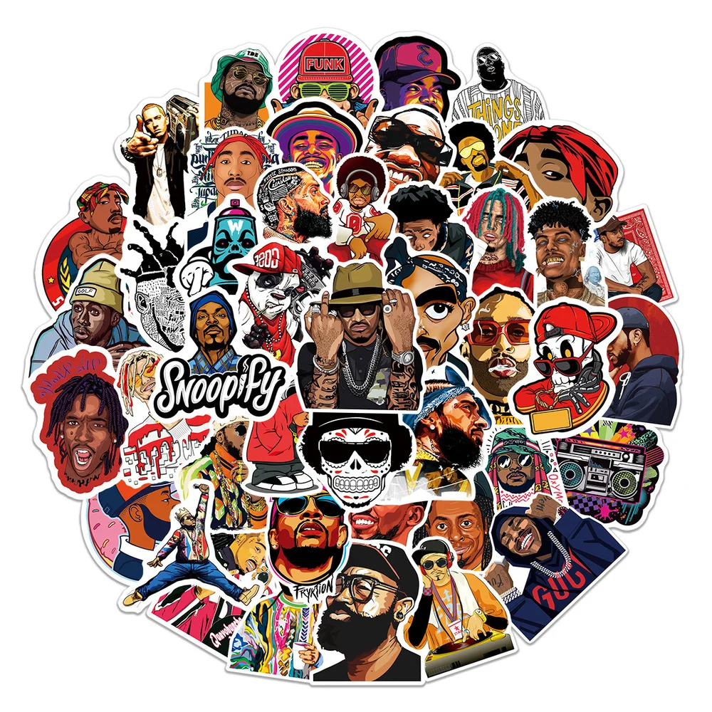 50/100Pcs East West Coast Rap Graffiti Stickers Cool Pop Usa Up Life Funny Art Stickers Laptop Diy Kids Toys Pvc Decal Sticker