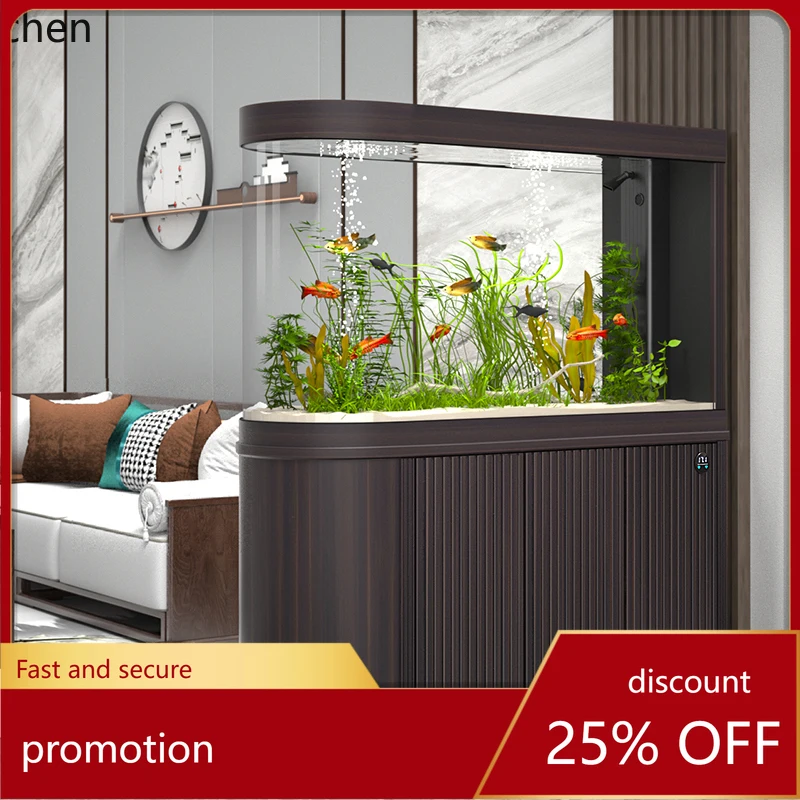 

HT bullet fish tank living room large screen bottom filter ecological tank water-free dragon fish tank