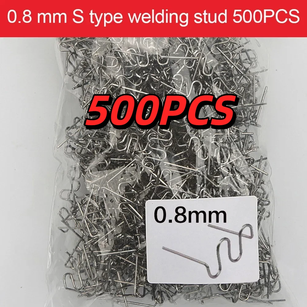 500PCS Grapas Corrugadas Pre-cortadas Estándar para Soldador de Plástico, Grapas para Reparación de Carrocerías de Parachoques, Herramientas de Soldadura de Acero Inoxidable de 0.8/0.6mm