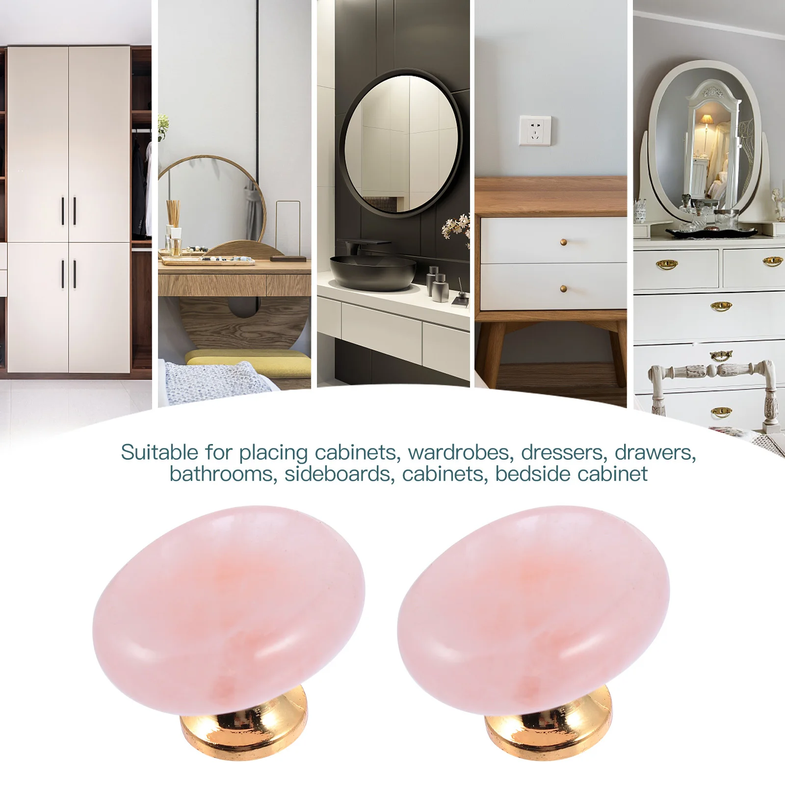 

4pcs Crystal Stone Knobs For Cabinet Wardrobe Dresser Cupboard Drawer Handles Decorative Furniture Hardware Modern Upgrade