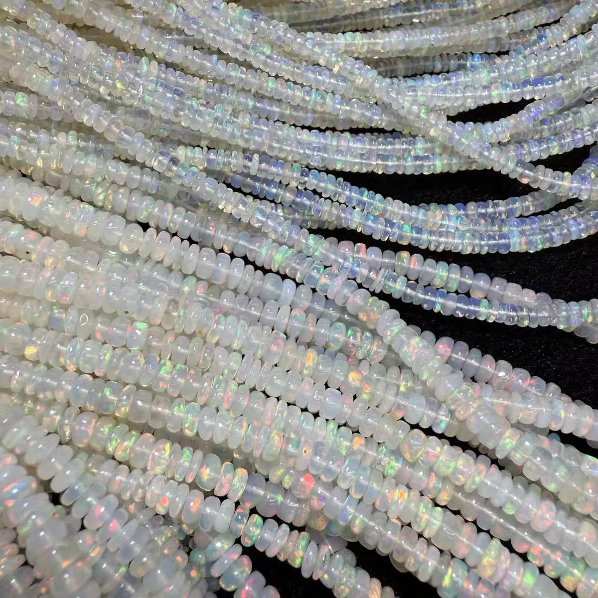أوبال roundelle 3-4mm بالجملة لقلادة المجوهرات DIY 38cm الخرز فضفاض