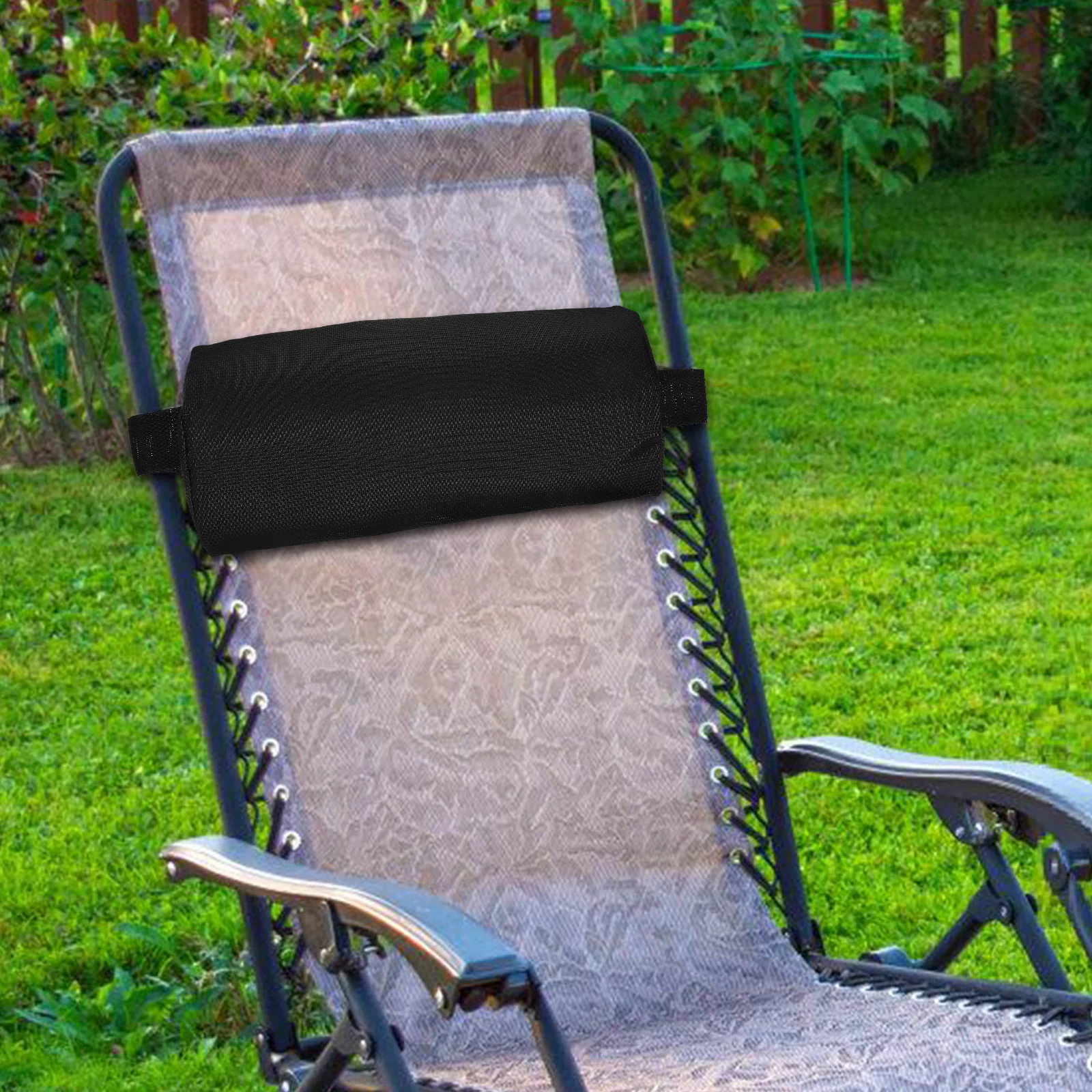 

Beach Chair Pillow Outdoor Leisure Black Swivel Travel Comfortable Ergonomic Reusable Headrest Lounge Deck Fishing