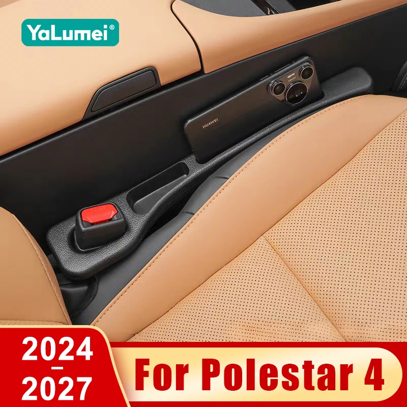 For Polestar 4 2024 2025 2026 2027 EV 2PCS Universal Car Seat Leak Proof Strips Gap Side Seam Filler Storage Accessories