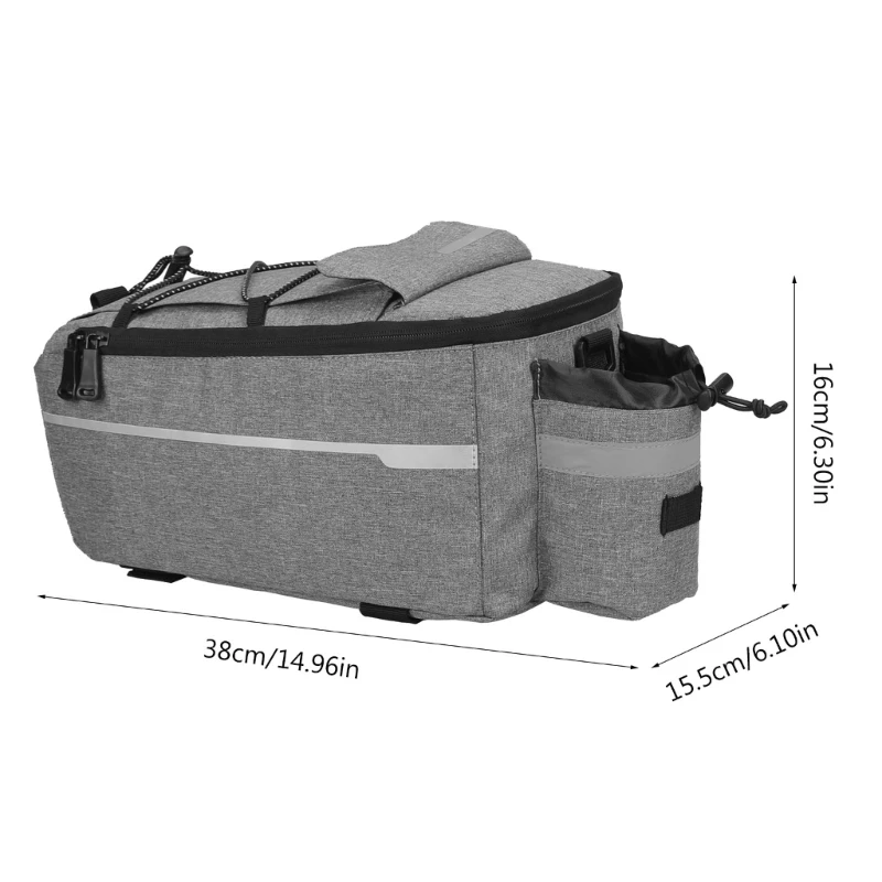 652D Waterproof Bicycles Rear Bag Bike Pannier Bag Insulated Cycling Trunk Bag Cycling Luggage Bag with Shoulder Strap