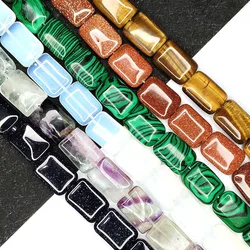 Natural Stone Beads 13x18mm Rectangular Semi-precious Stone Beads for DIY Jewelry Making Bracelet Necklace Jewelry Accessories