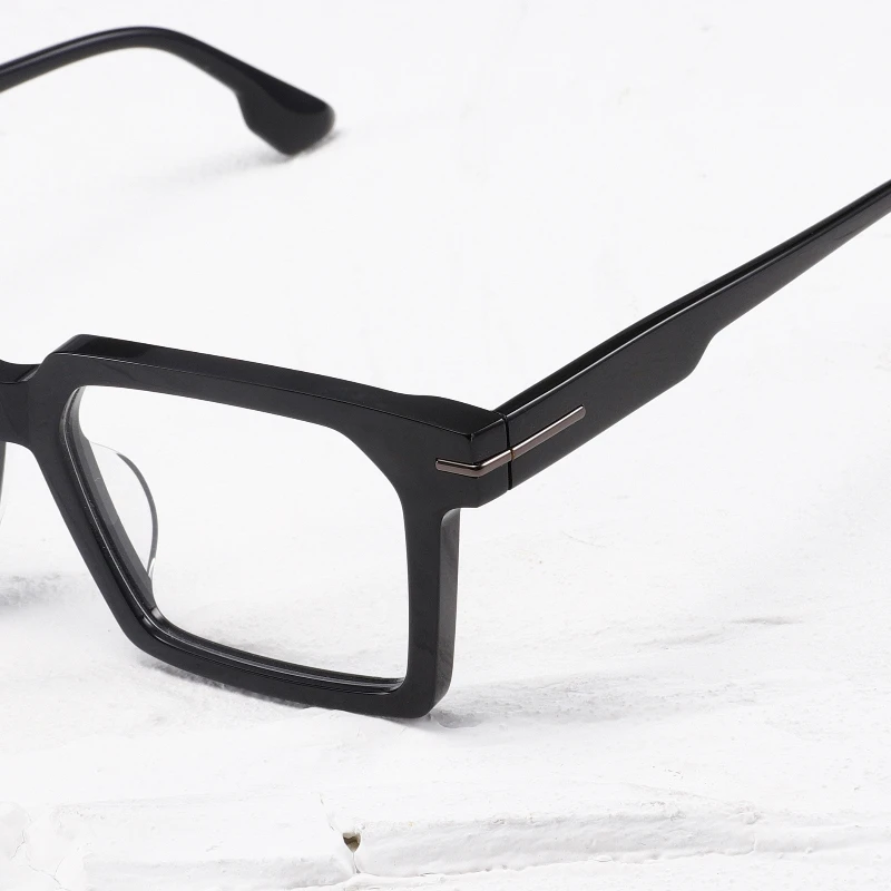 Fashion Large Frame Square Thick Acetate Men Business Optical Glasses Black Retro Myopia Anti Blue Light Prescription Eyeglasses