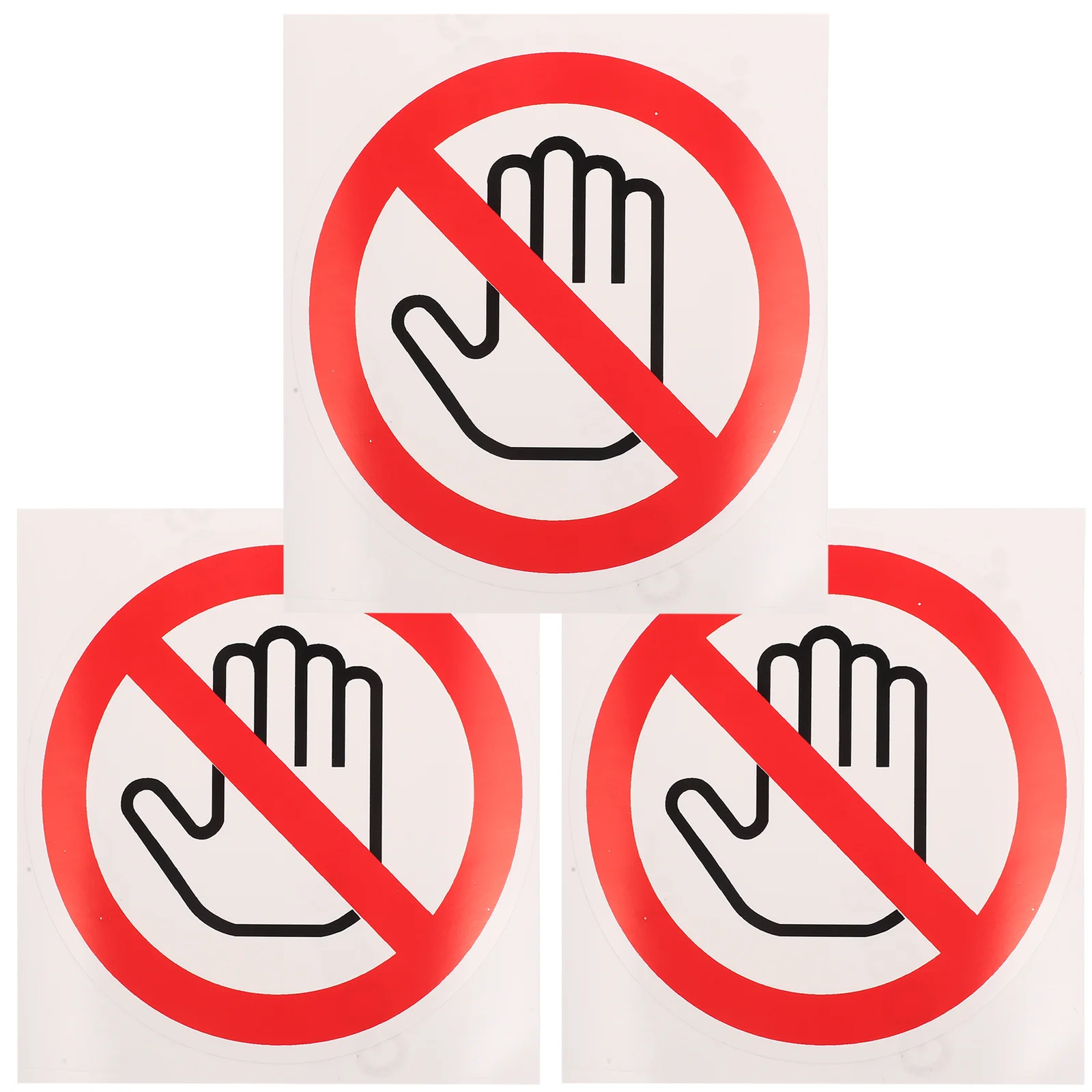 3 Pcs Safety Labels Don't Touch Warning Sticker Machine Decals Circle Stickers Sign Self-adhesive Vinyl Caution Round
