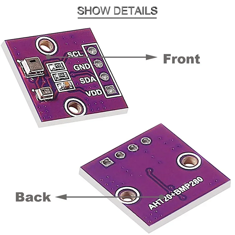 AHT20+BMP280 Temperature Humidity Air Pressure Module High-precision Digital Temperature Humidity & Air Pressure Sensor