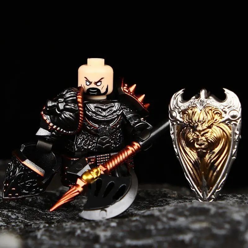 روح المعركة العسكرية في العصور الوسطى MOC، فارس هورتون، طاولة مستديرة فارس لانسلوت، تماثيل مكعبات البناء المجمعة للملك آرثر #5