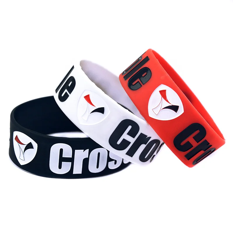 1 PC One Inch Wide Crossfit Grenoble Silicone Rubber Wristband Sport Bracelets 3 Colors