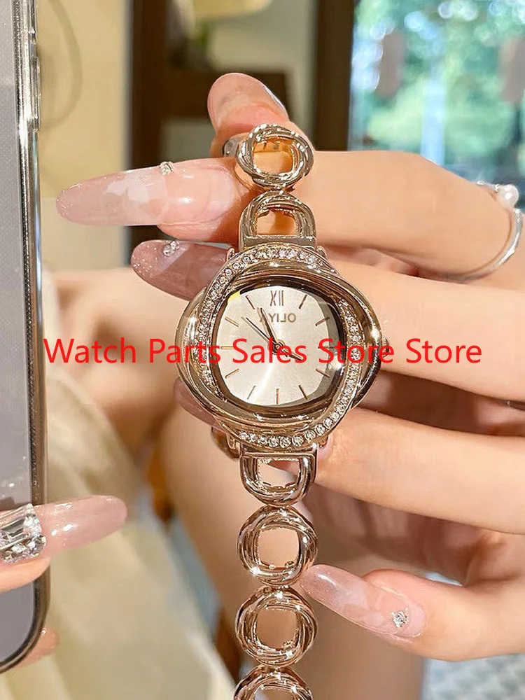 

French watch women's high-end sense light luxury waterproof full diamond square brand brand bracelet watch 2023