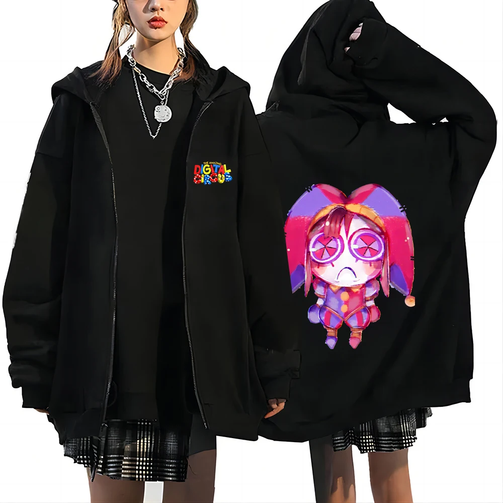 

2024 New THE AMAZING DIGITAL CIRCUS Pomni Zip Hoodie Streetwear Woman Graphic Sweatshirt Casual Long Sleeve Winter Clothes